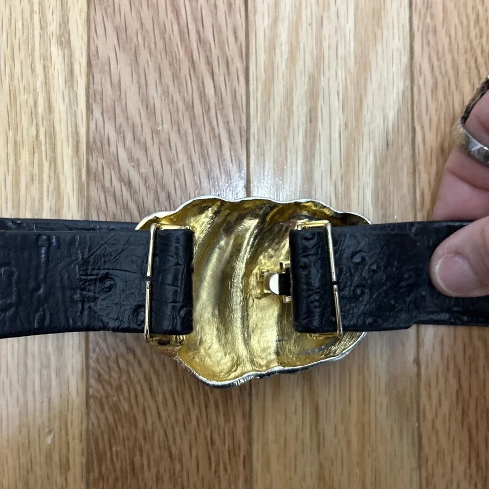 GAY BOYER BELT BUCKLE - WAVY DESIGN‎ - GOLD/SILVER TWO TONE
